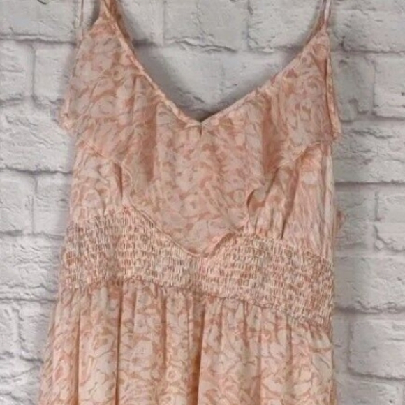 Guess Cottage Core Summer Dress Medium High Low Pink Maxi Dress NWT Flowy Boho - Picture 8 of 8